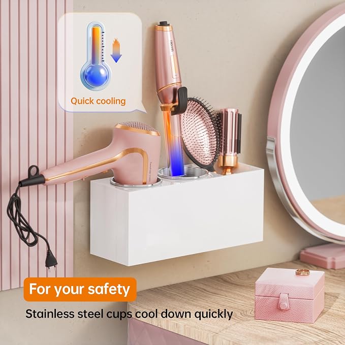 Hair Tool Organizer Acrylic: Hair Dryer Holder Wall Mount - Image 2