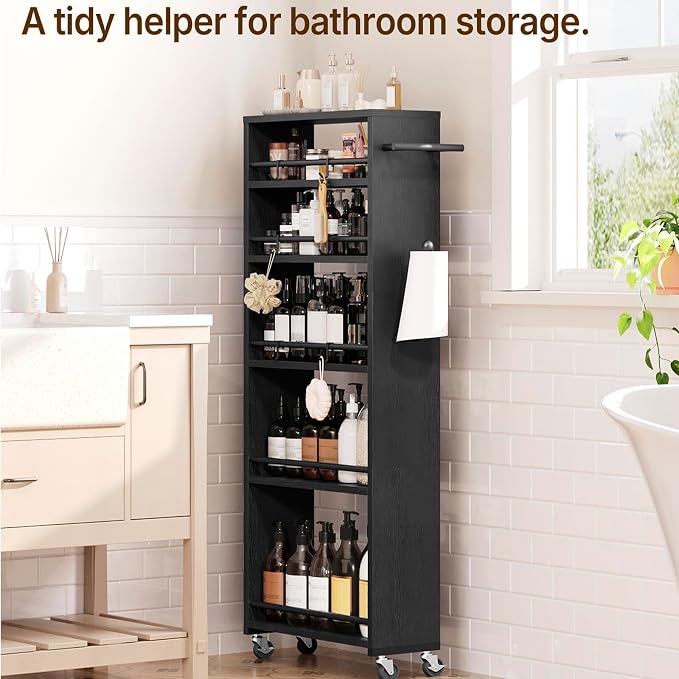 YATINEY 6 Tier Slim Storage Cart, Narrow Kitchen Cart - Image 5