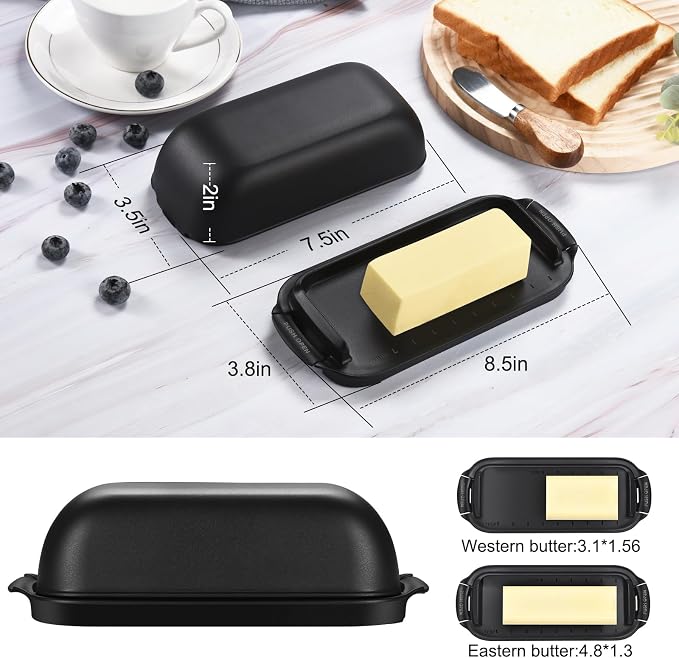 AONCO Butter Dish with Lid, Butter Container Holds - Image 2