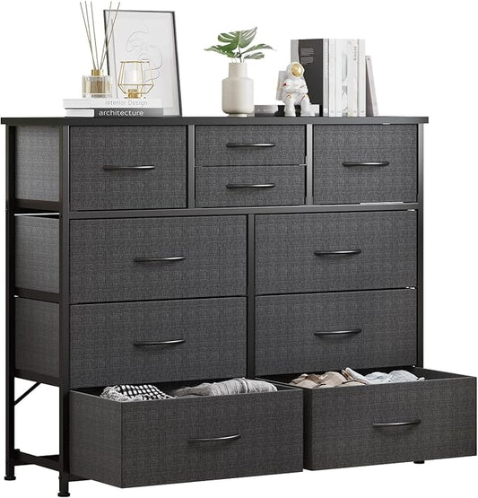 LUMTOK 10 Drawers Dresser with Fabric Bins by LUMTOK