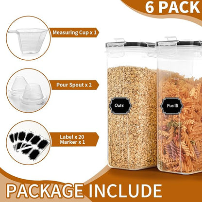 HKJ Chef Cereal Containers Storage Set, Cereal Dispensers - Image 4