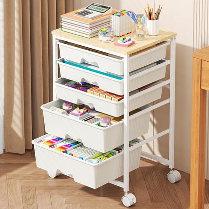 Goovilla Rolling Cart with 5 Drawers by Goovilla