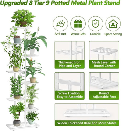 Corner Plant Stand Indoor 8 Tier 9 Potted - Image 2