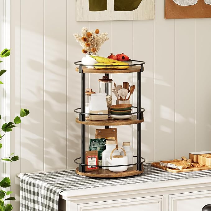 3-Tier Lazy Susan Organizer, Rotating Spice Rack, Spinning Organizer, - Image 8