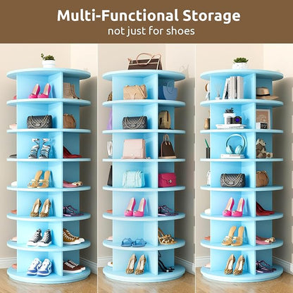 Rotating Shoe Rack 7 Tier Spinning Shoes Organizer Tower - Image 6