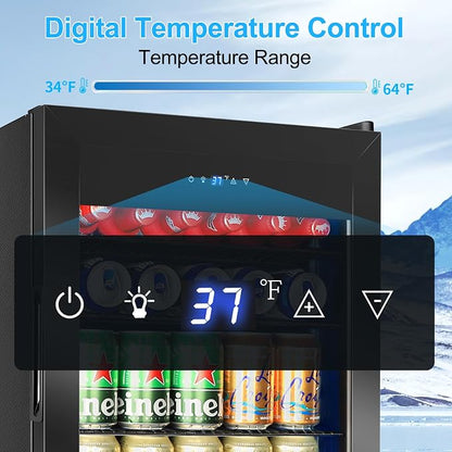 Beverage Refrigerator 126 Can, Mini Beverage Fridge Small Beverage Cooler - Image 3