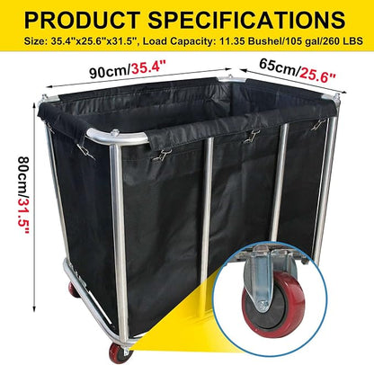 Laundry Cart Commercial, 11.35 Bushel Large Industrial Rolling Laundry Hamper - Image 2