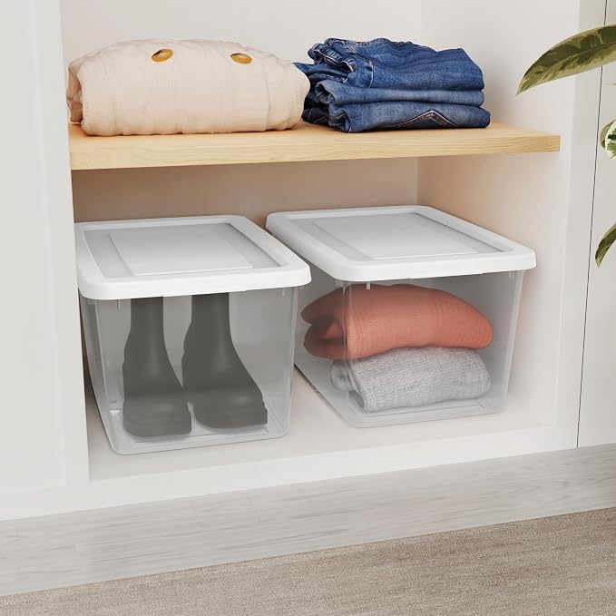 Sterilite 12 Pack Storage Boxes, Lightweight Home Organizers - Image 5