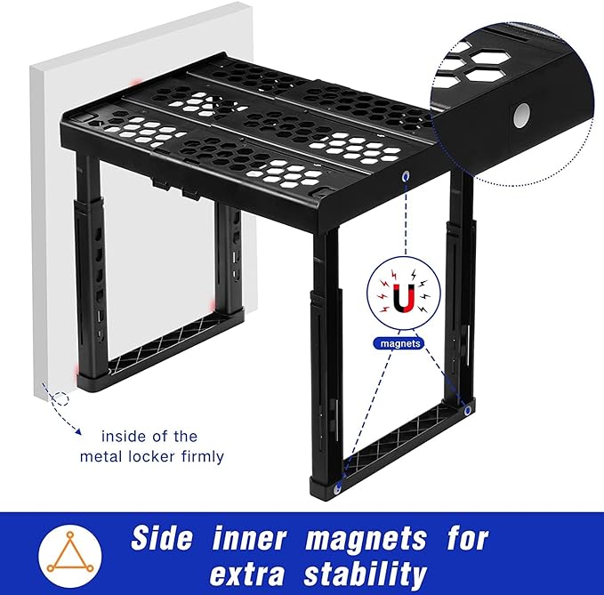 Locker Organizer Shelf， Adjustable Width and Height, Ideal Locker - Image 6