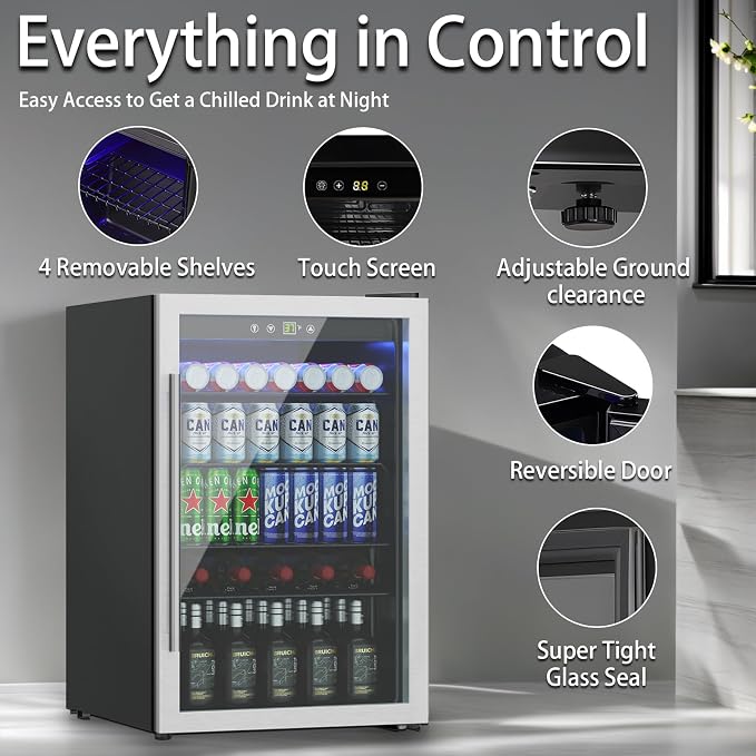 145 Can Freestanding Beverage Refrigerator, 4.5Cu. Ft Mini Fridge - Image 3