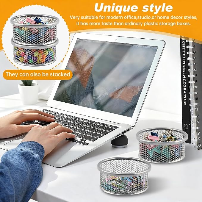 Paper Clip Holder With 50pcs Paper-Clips, Paperclip Holders, Mesh - Image 6