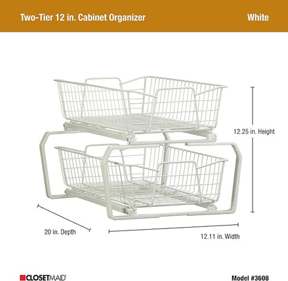 ClosetMaid 11 in. Pull Out Cabinet Organizer, 2 Tier, Heavy Duty, Slide Out - Image 2