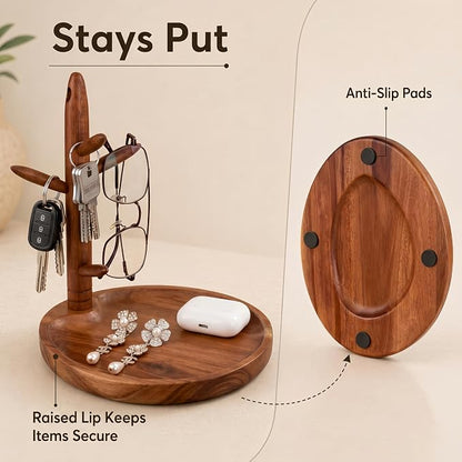 Solid Acacia Key Tray for Entryway Table, Key Holder - Image 4