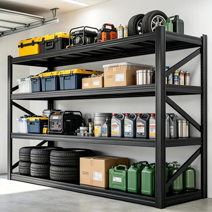 4-Tier 71 "W × 24 "D × 71" H Garage Shelving 8000LBS Storage Shelves Heavy Duty - Image 8