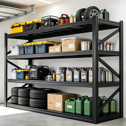 4-Tier 71 "W × 24 "D × 71" H Garage Shelving 8000LBS Storage Shelves Heavy Duty - Image 8