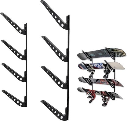 StoreYourBoard Adjustable Snowboard Storage Rack, Wall Mount 4 Board Display - Image 7