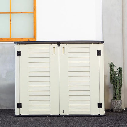 Outdoor Patio Storage Shed, Waterproof Horizontal Outdoor Storage Cabinet - Image 7