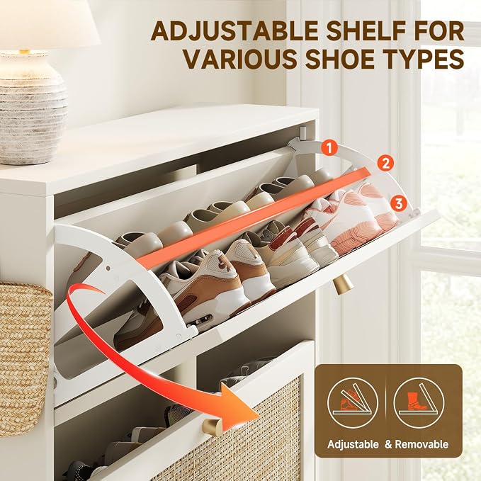 Nicetree Shoe Cabinet Storage for Entryway Slim 9.5" Freestanding Floor Base - Image 6