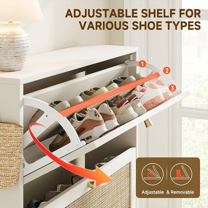 Nicetree Shoe Cabinet Storage for Entryway Slim 9.5" Freestanding Floor Base - Image 6