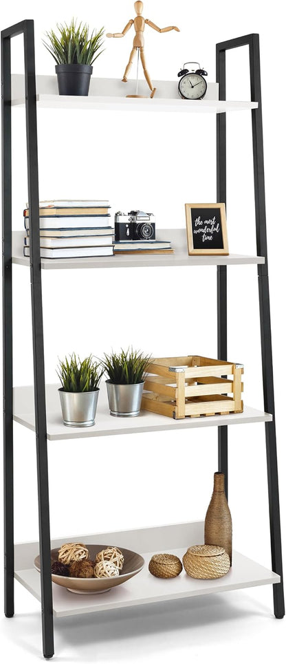 CAPHAUS 4 Tier Ladder Bookshelf, 24 Inch Width Free Standing Shelf, Bookcase by CAPHAUS