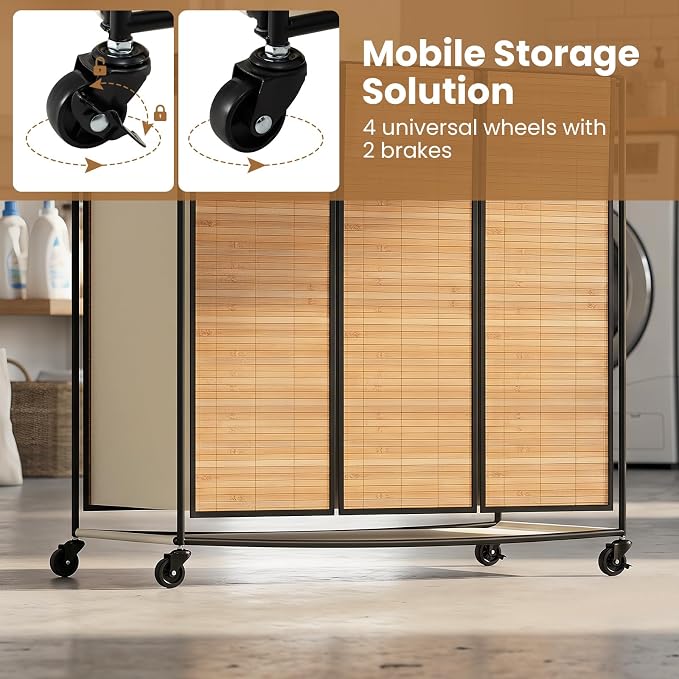 Giantex Laundry Hamper Sorter 3 Section - Image 4