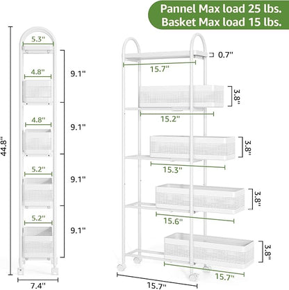 KINGRACK 5-Tier Slim Storage Cart - Image 7