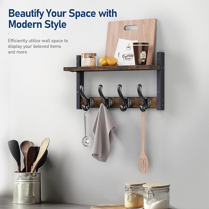 Tatub 16" Rustic Coat Rack Wall Mount - Image 6