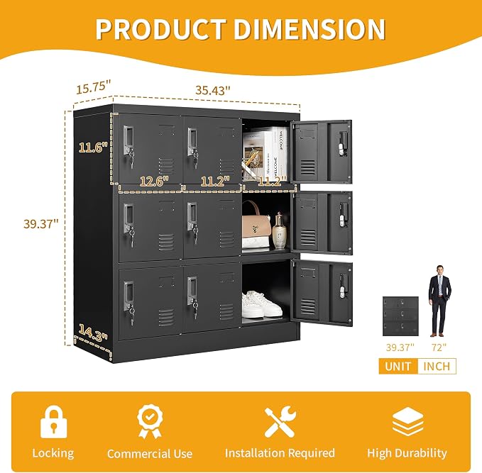 Employee Storage Locker, 9 Door Storage Locker, Metal Locker - Image 3
