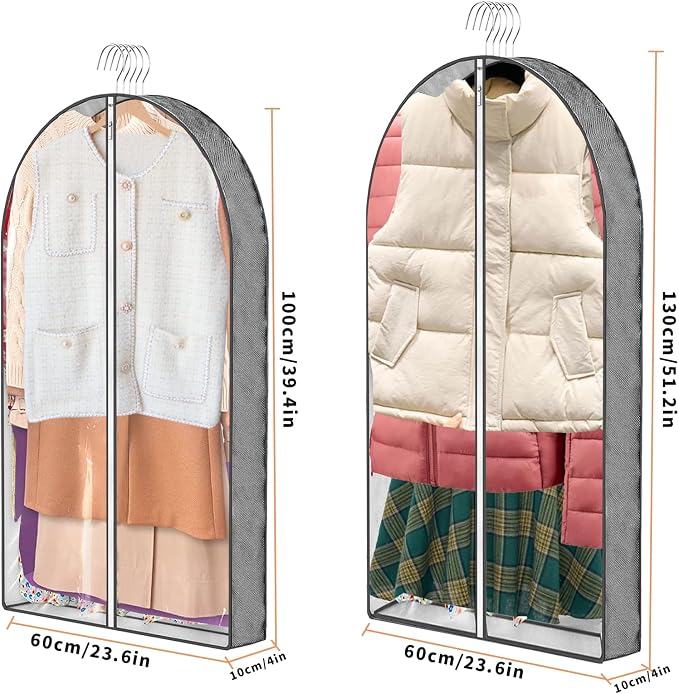 3 Pcs Garment Bags, Hanging Clothes Covers - Image 6