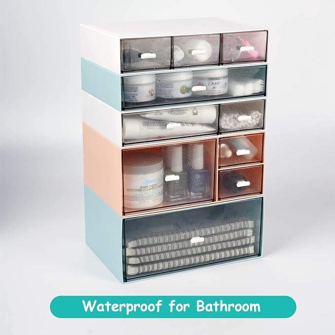 Desktop Stackable Storage 3 Drawers, Makeup Desk Organiser Storage Box - Image 6