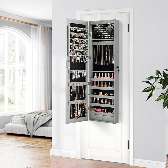 Giantex Wall or Door Mounted Jewelry Armoire - Image 8