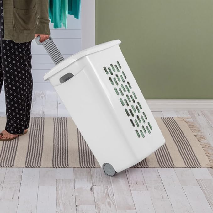 Sterilite 9-Pack Ultra Wheeled Hamper, Laundry Basket w/Flip-Top Lid & - Image 6