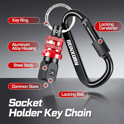Geinxurn 5Pcs Socket Holder Keychain, 1/2 Drive Quick Release & Quick Change - Image 3