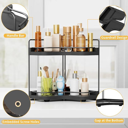 2-Tier Corner Bathroom Counter Organizer - Image 4