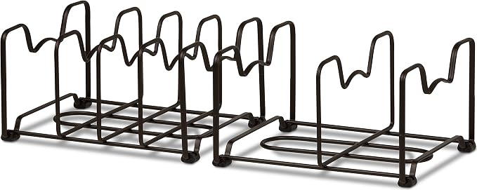 Simple Houseware 2PK Kitchen Cabinet Pan and Pot Lid Organizer Rack, Total 6 - Image 2