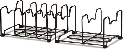 Simple Houseware 2PK Kitchen Cabinet Pan and Pot Lid Organizer Rack, Total 6 - Image 2