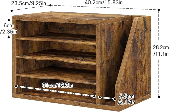 Wooden Mail Organizer, Desk Organizer - Image 3