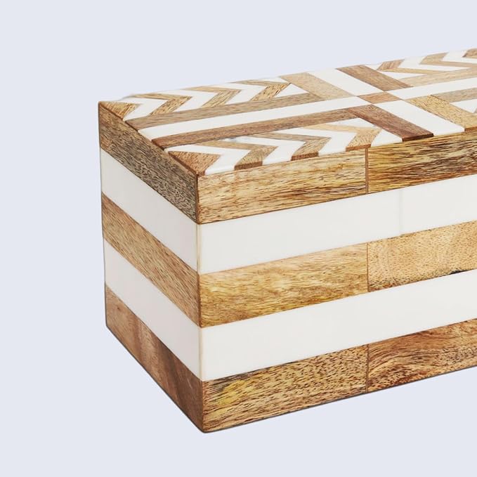 Handicrafts Home White Large Decorative Storage Box - Image 5