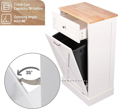 Betterhood Tilt Out Trash Cabinet 10 Gallon Wooden Free Standing Laundry Sorter - Image 6