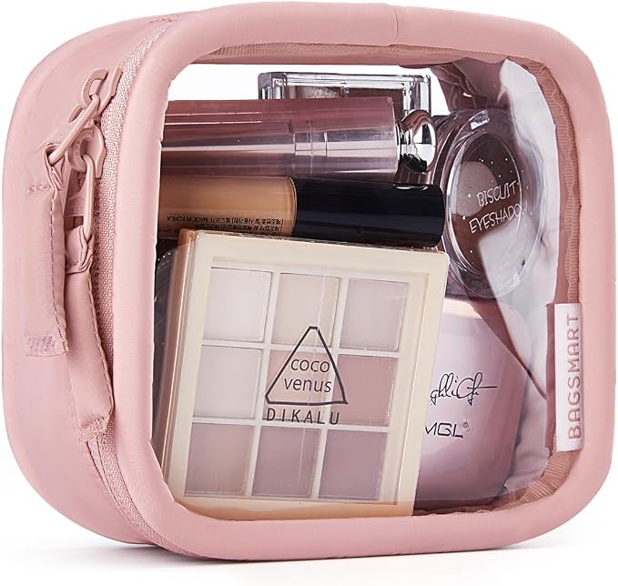 BAGSMART Mini Clear Makeup Bag for Women Portable Travel Toiletry Bag, Cute by BAGSMART
