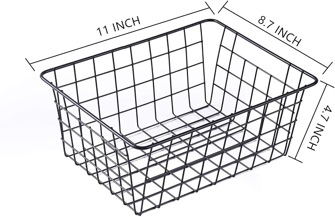 Wire Baskets for Organizing 4 Pack Pantry Baskets For Storage 11x8.7x4.7in | - Image 2