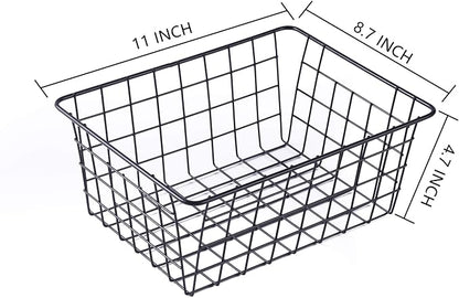 Wire Baskets for Organizing 4 Pack Pantry Baskets For Storage 11x8.7x4.7in | - Image 2