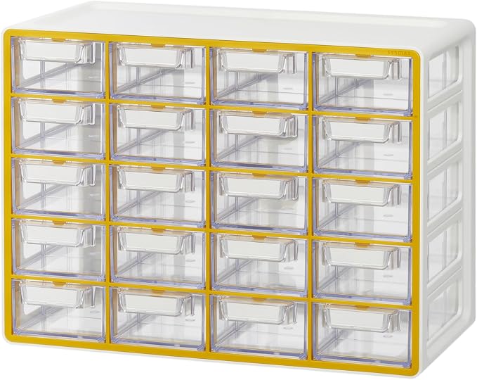 Blue Ginkgo Small 20-Drawer Cabinet – Stackable Clear Organizer by BLUEGINKGO
