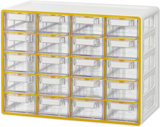 Blue Ginkgo Small 20-Drawer Cabinet – Stackable Clear Organizer by BLUEGINKGO