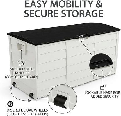 75 Gallon Outdoor Storage Box, 260L Waterproof Resin Deck Box - Image 4
