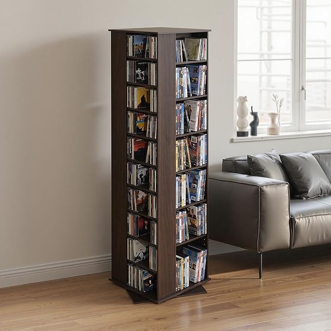 VEVOR Media Storage Cabinet, CD Rack Tower, 34 Compartments Rotating Media - Image 2