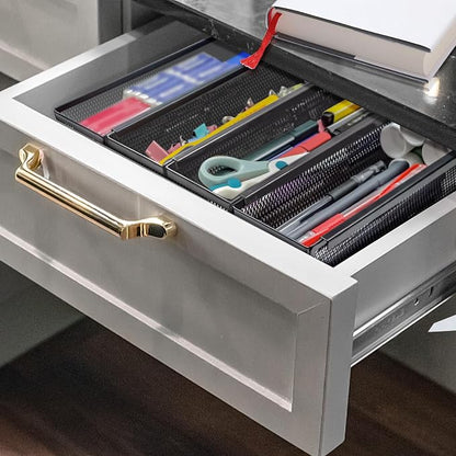 4PCS Drawer Organizer for Kitchen, Utensil Mesh Drawer Organizer - Image 2