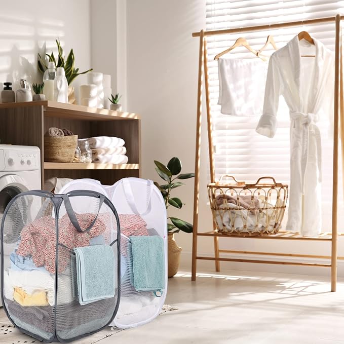 BATTOO Deluxe Strong Mesh Pop up Laundry Hamper Basket - Image 4