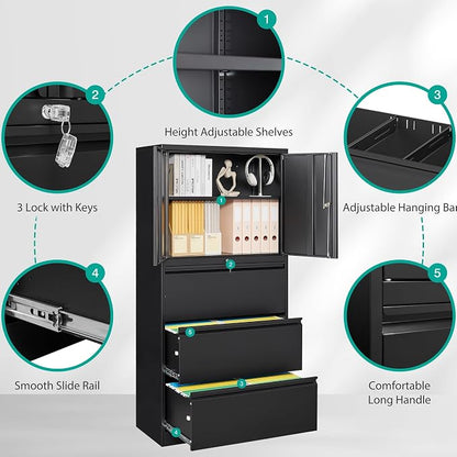SISESOL 3 Drawer Lateral File Cabinet - Image 5