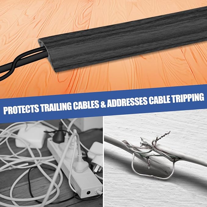 Floor Cord Cover Self Adhesive Cord Hider, 10FT Cable Management, Extension - Image 6